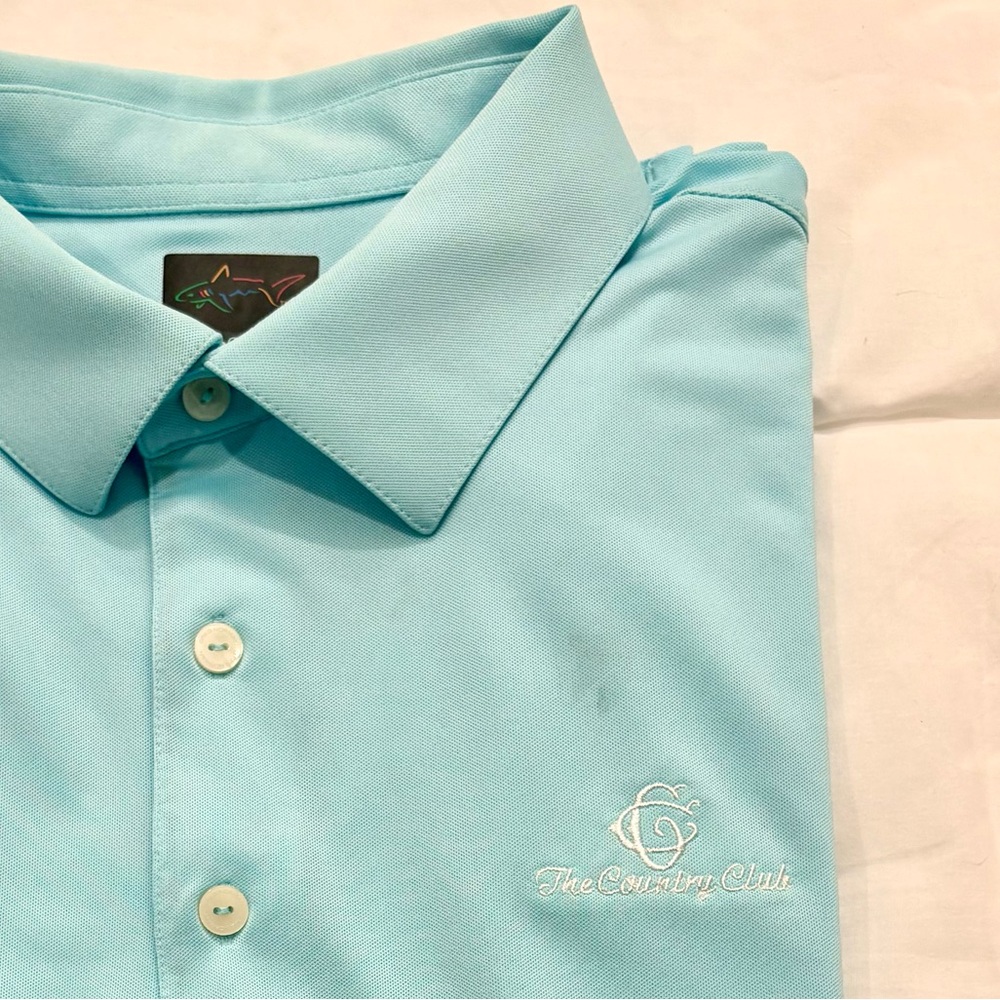 Greg Norman Polo Aqua Country Club Golf Shirt Performance Large - Picture 3 of 11